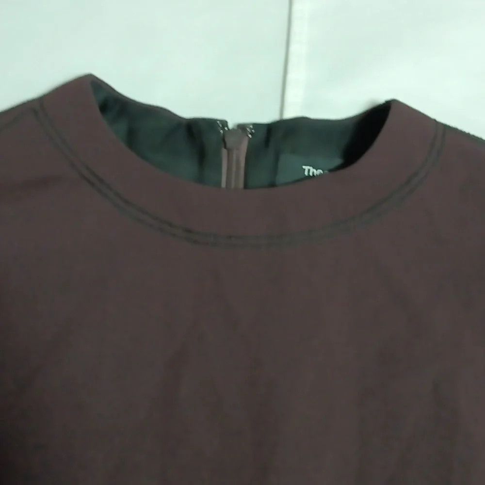 Theory Embroidered Cap Sleeve Admiral Crepe Shift Dress